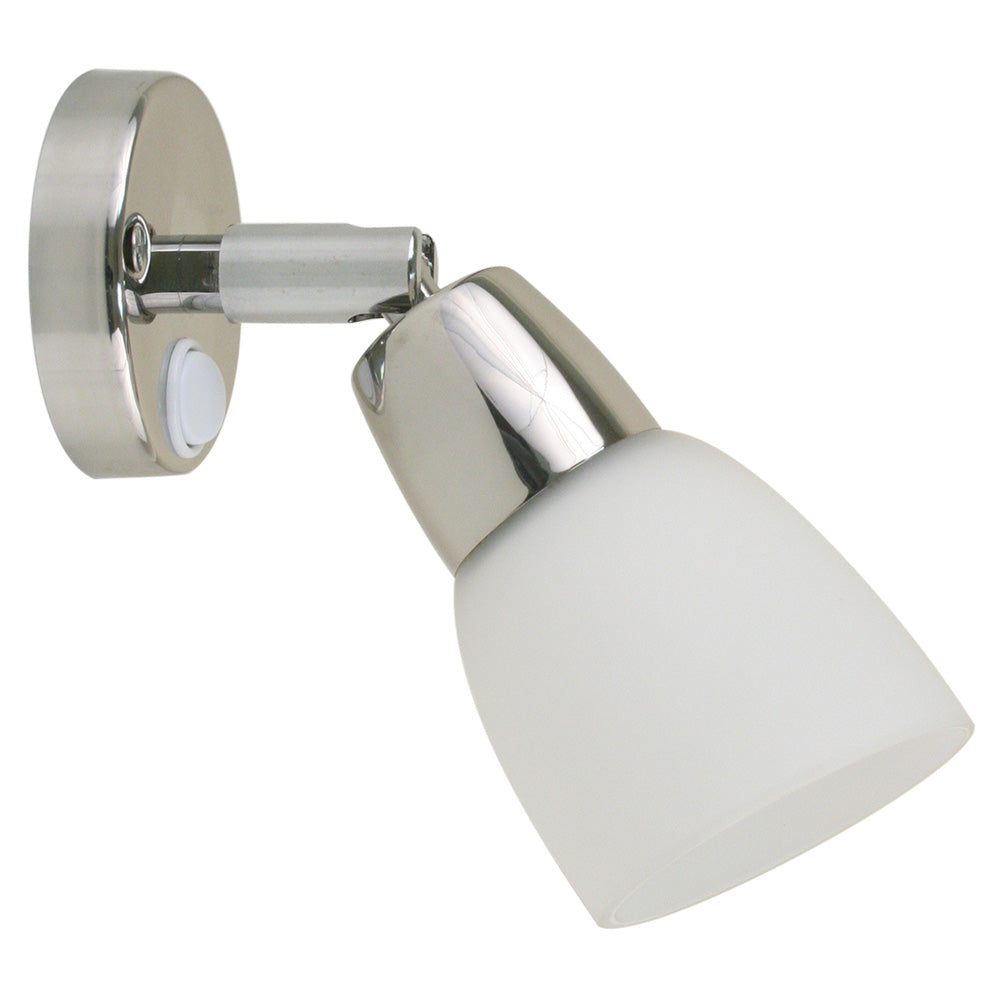Scandvik SS Reading Light wFrosted Glass Shade 1030V 41365P