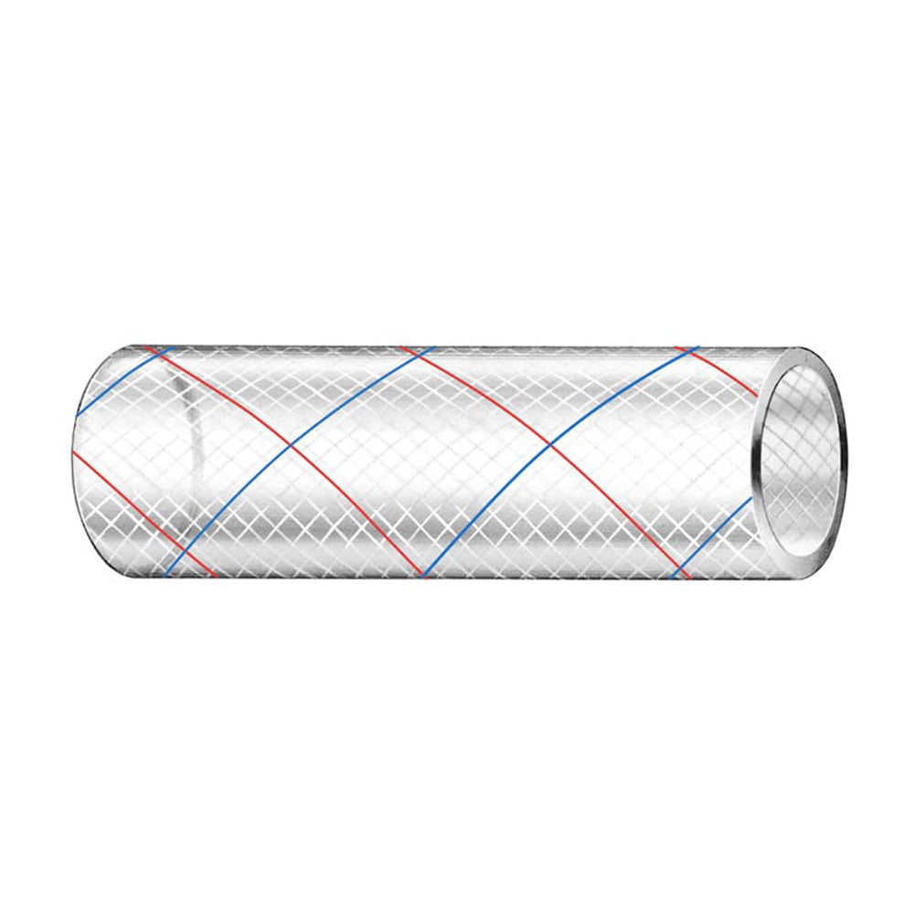 Trident Marine 58 x 50 Clear Reinforced PVC Hose Tubing Red Blue Tracer 1620586