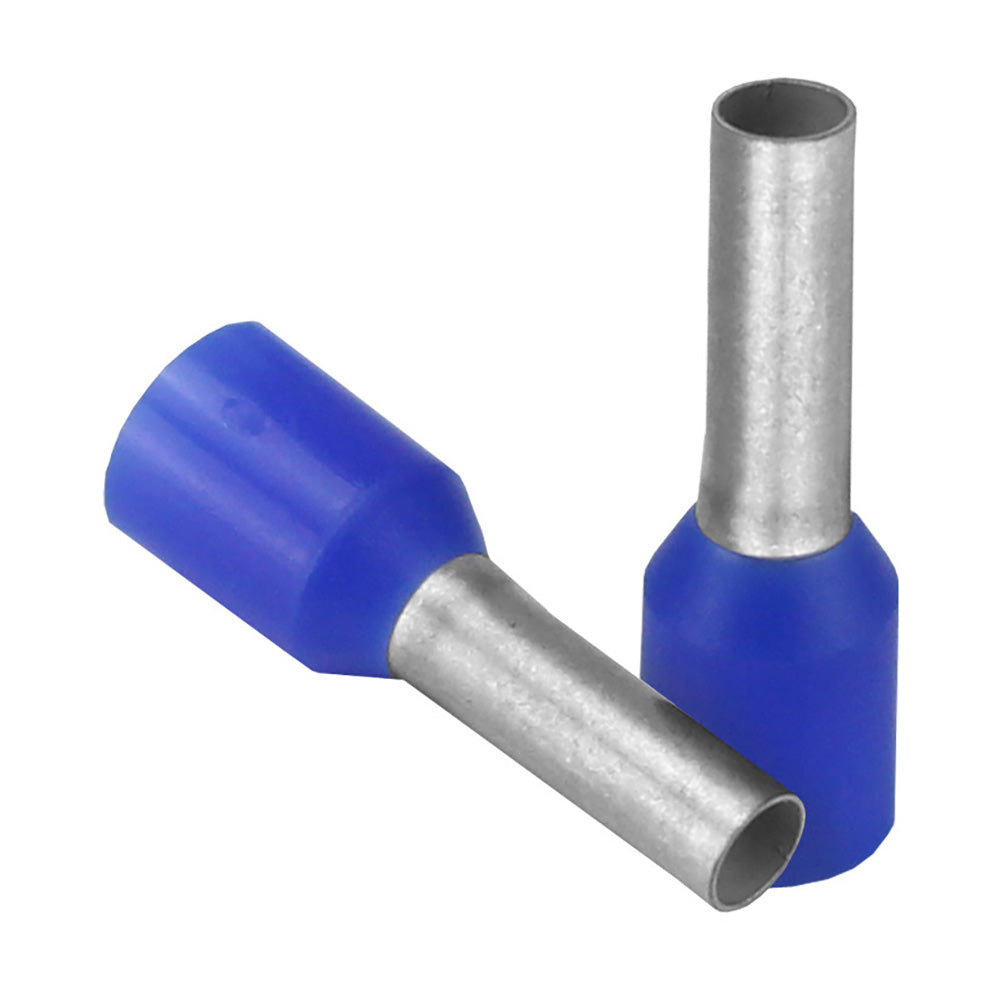Pacer Blue 14 AWG Wire Ferrule 8mm Length 25 Pack TFRL148MM25