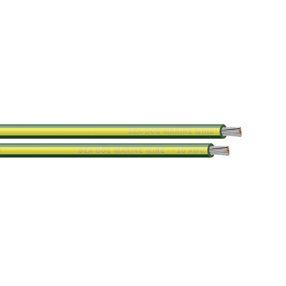 SeaDog 10 AWG GreenYellow Stripe Primary Wire 1000 8010149