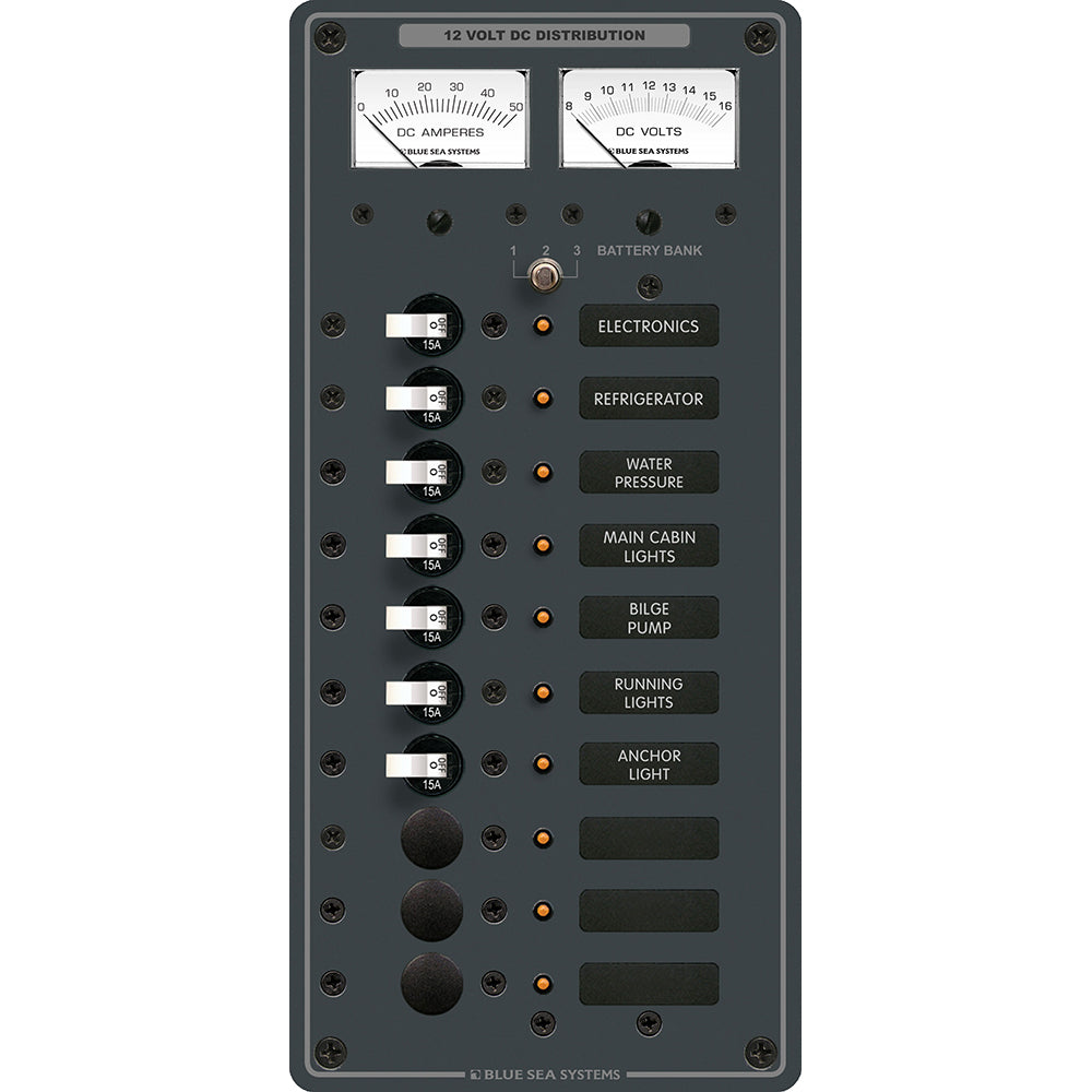 Blue Sea 8082 DC 10 Position Toggle Branch Circuit Breaker Panel 8082
