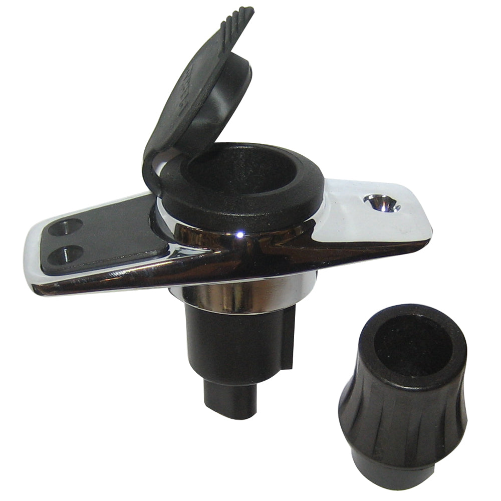 Perko Locking Collar Pole Light Mounting Base 2 Pin Chrome Plated wBlack Cover 1060PB0DP