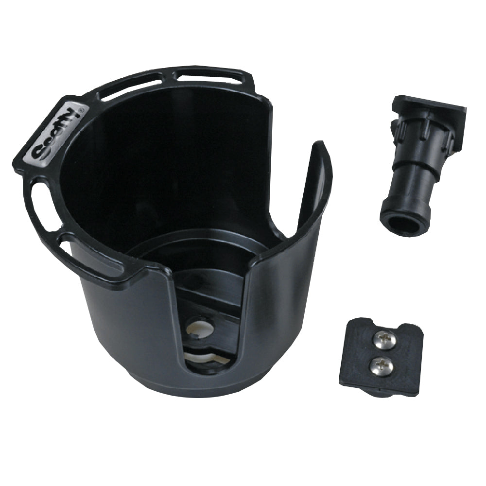 Scotty 311 Drink Holder wBulkheadGunnel Mount Rod Holder Post Mount Black 311BK