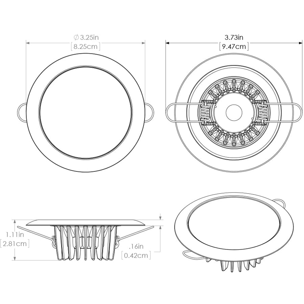 Lumitec Mirage Flush Mount Down Light Glass FinishPolished SS Bezel 3Color RedBlue NonDimming wWhite Dimming 113118