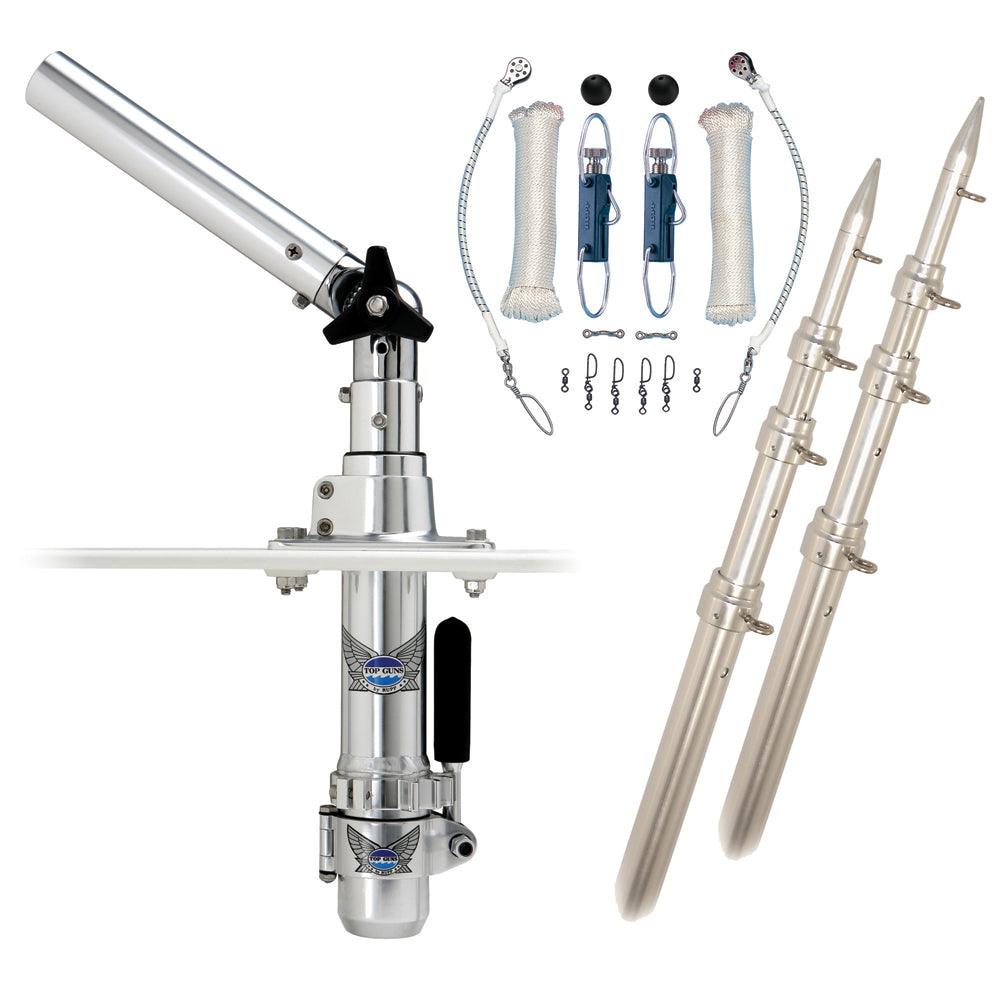 Rupp Classic Top Gun Outrigger Kit w15 Poles Complete Single Line Rigging Kit wKlickers Release Clips RADTPGN15T