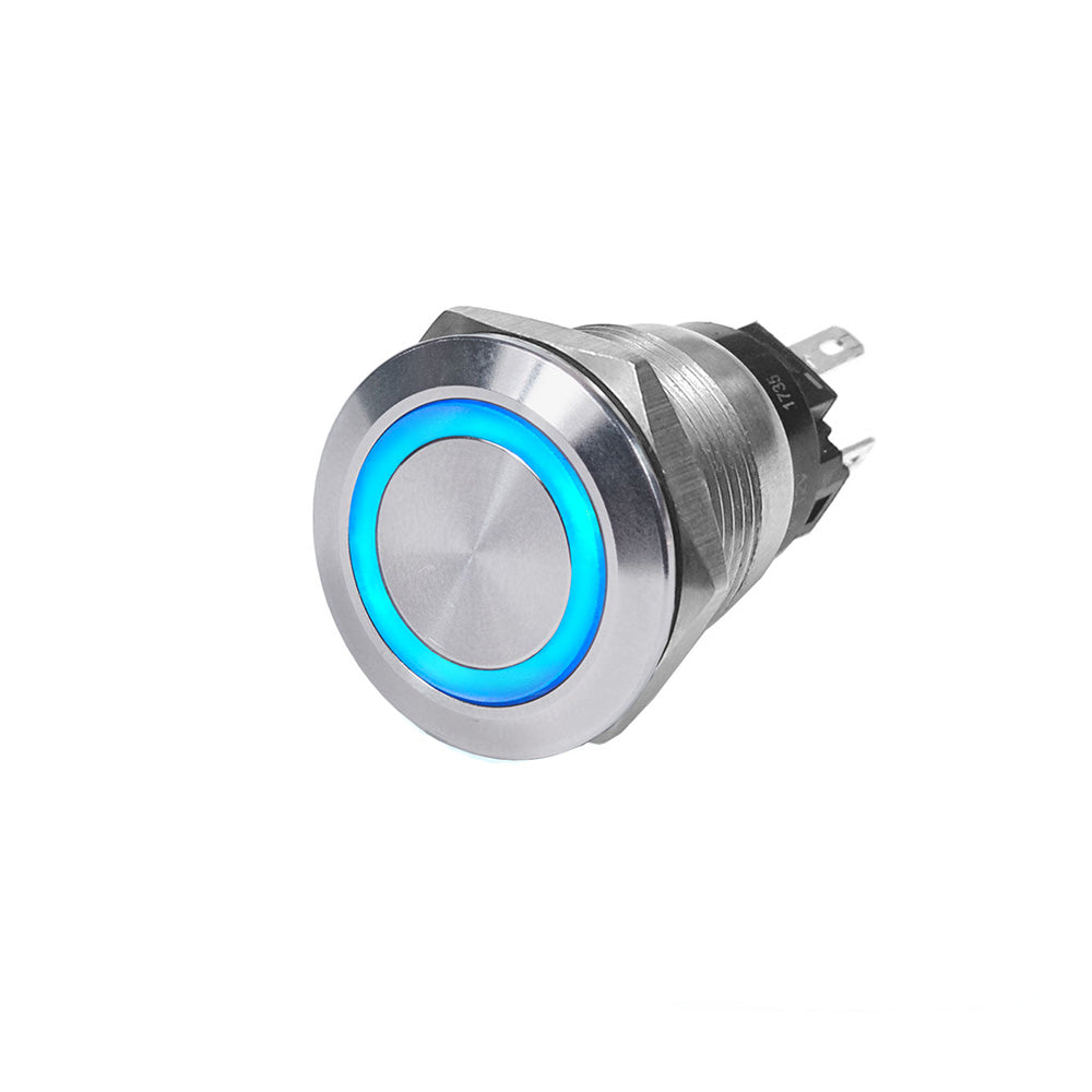 Blue Sea 4160 SS Push Button Switch OffOn Blue 10A 4160