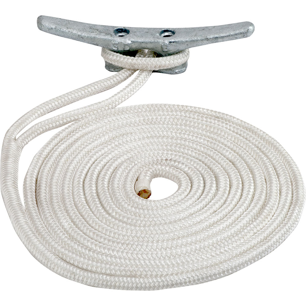SeaDog Double Braided Nylon Dock Line 38 x 10 White 302110010WH1