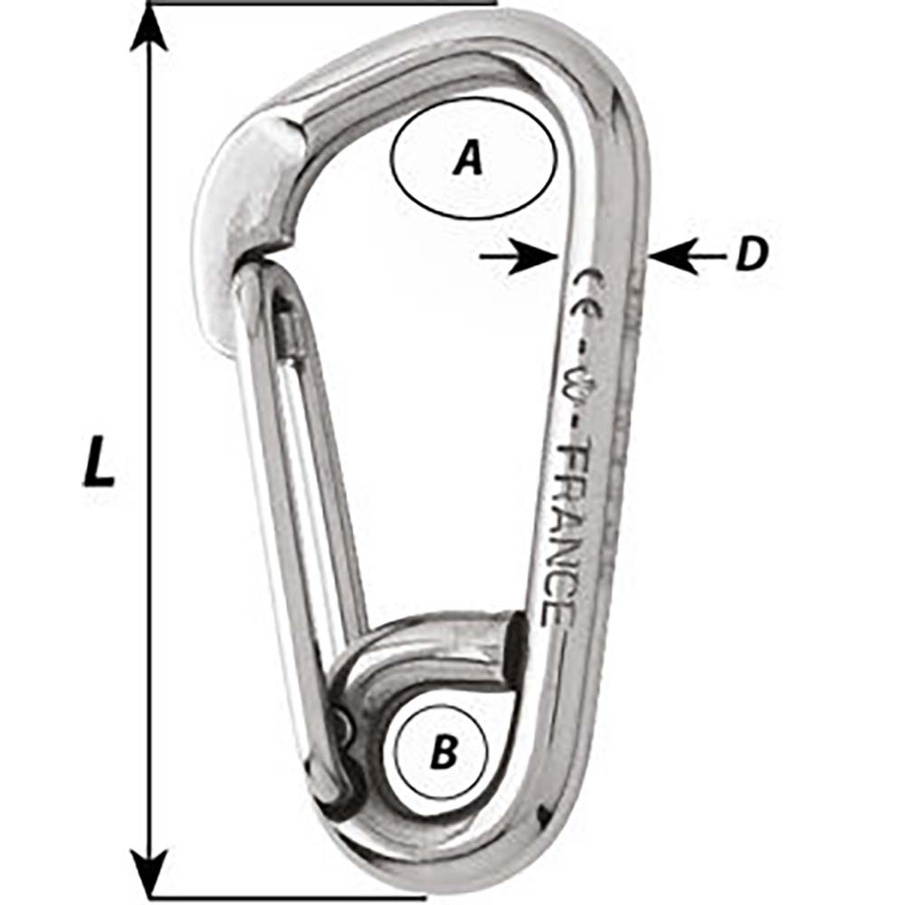 Wichard Asymmetric Carbine Hook Length 120mm 1532 2327W