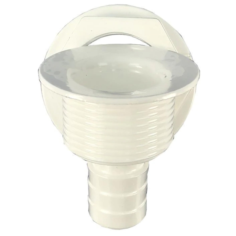 TH Marine Straight Barbed AllPurpose Drain White APD2DP