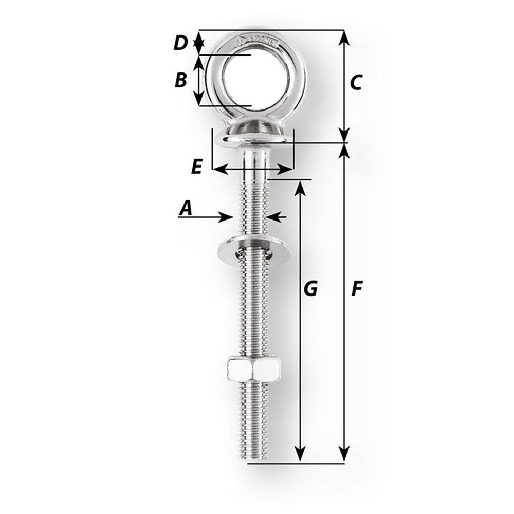 Wichard Eye Bolt Diameter 916 Length 3532 6492W