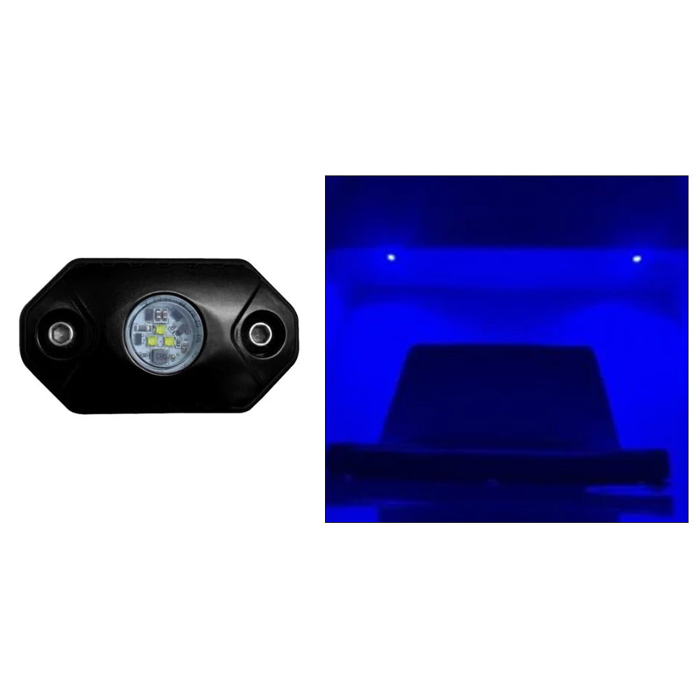Black Oak Rock Accent Light Blue Black Housing RLB