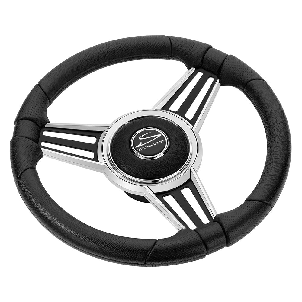 Schmitt Marine PU30 14 Wheel Chrome Cap Spoke Inserts Black Spokes 34 Tapered Shaft PU30140444