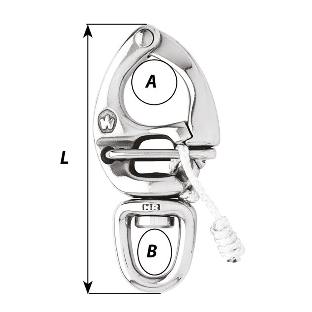 Wichard HR Quick Release Snap Shackle With Swivel Eye 80mm Length 3532 2674W