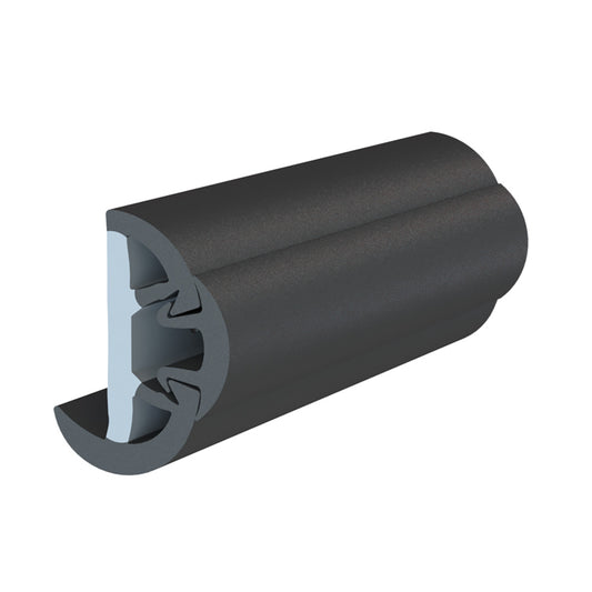 TACO SuproFlex Rub Rail Kit wFlex Vinyl Overlay Insert  2H x 114W x 80L  Black wBlack Insert V119993BBK802