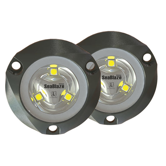 Lumitec SeaBlaze Mini Underwater Light  Pair  Brushed Finish  White NonDimming 101245