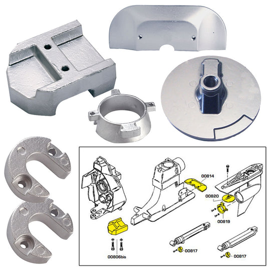 Tecnoseal Anode Kit wHardware  Mercury Alpha 1 Gen 2  Magnesium 20801MG