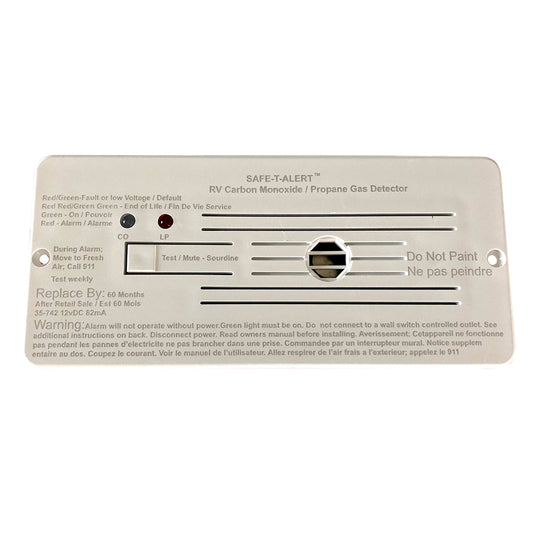 SafeTAlert Combo Carbon Monoxide Propane Alarms Flush Mount  White 35742WHT