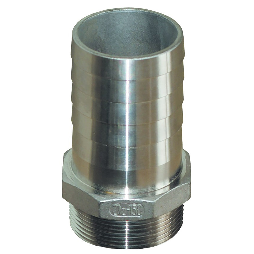 GROCO 112 NPT x 112 ID Stainless Steel Pipe to Hose Straight Fitting PTH1500S