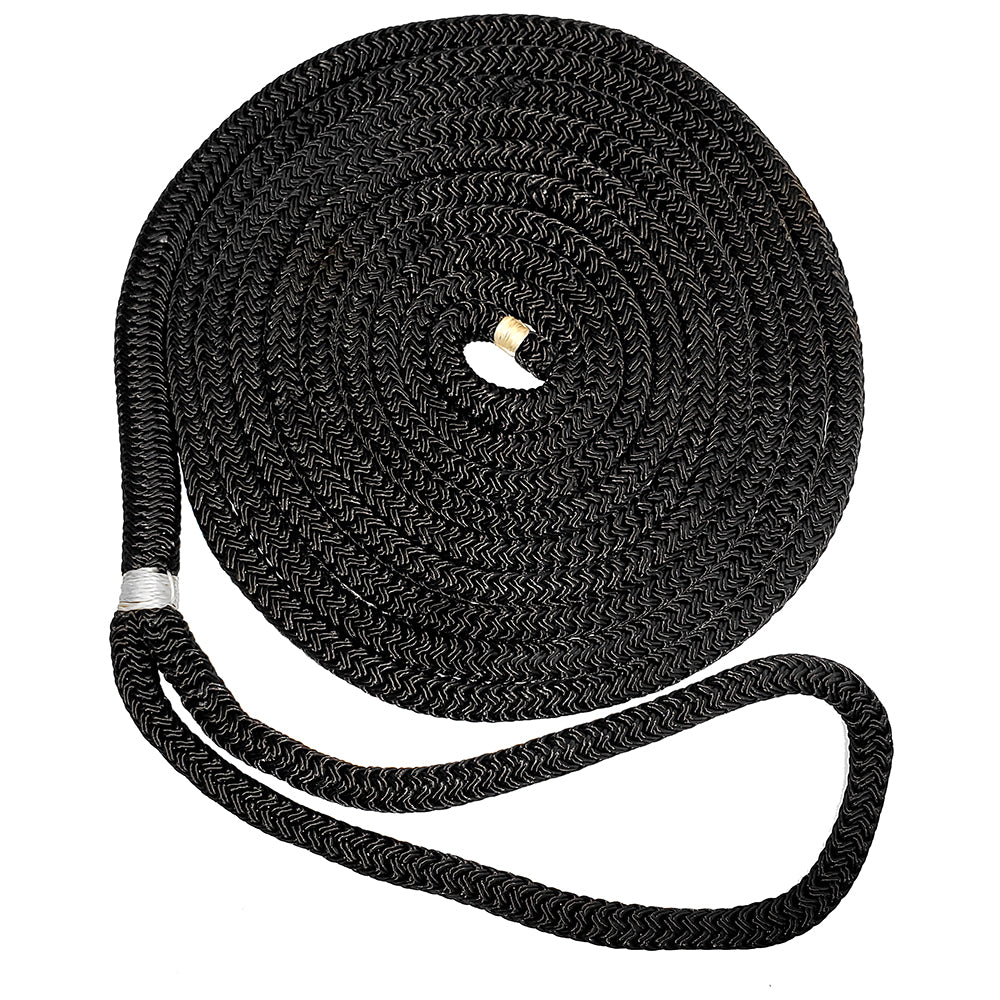 New England Ropes 58 Double Braid Dock Line  Black  15 C50542000015