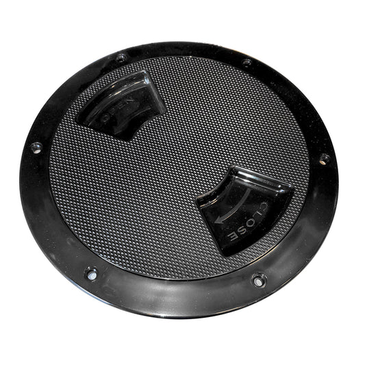 SeaDog QuarterTurn Textured Deck Plate wInternal Collar  Black  5 3363571
