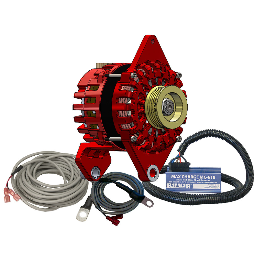 Balmar Alternator 170 AMP Kit 12V 4 Dual Foot Saddle K6 Pulley Regulator  Temp Sensor XTDF4170K6KIT